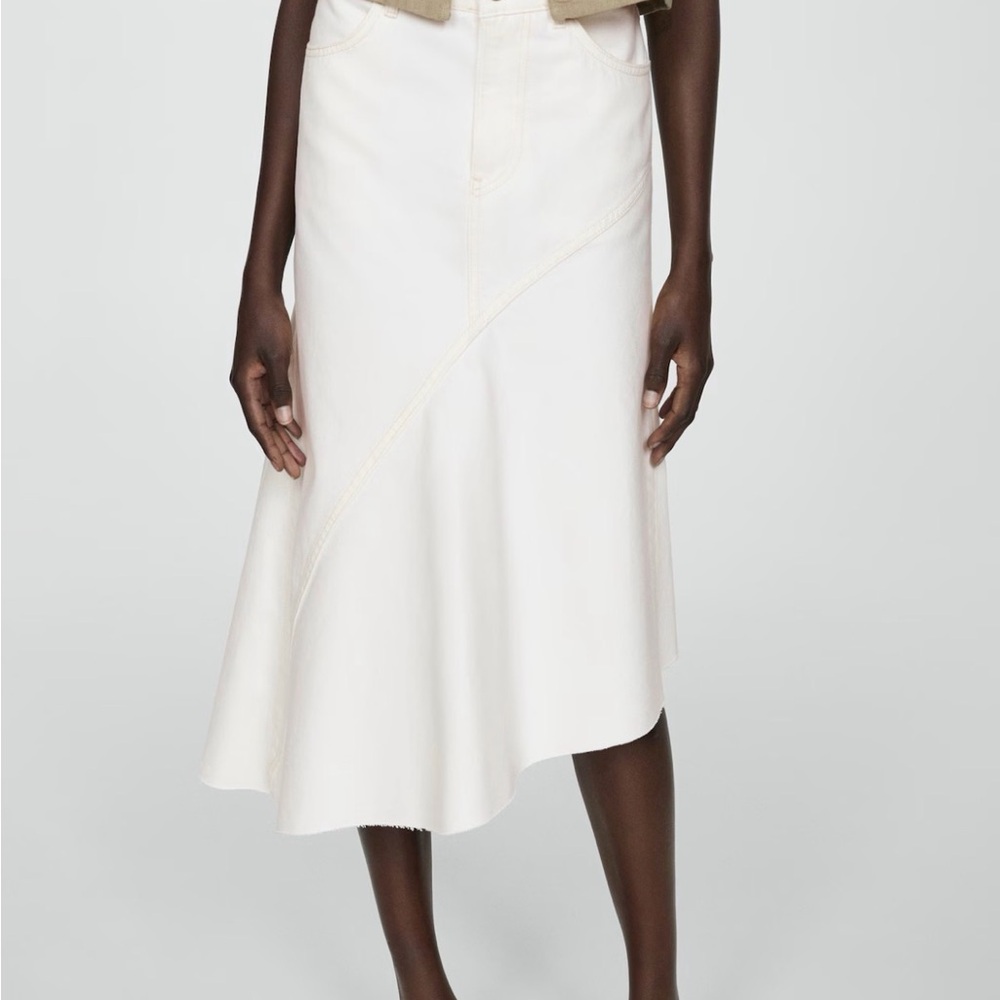 Mango Asymmetrical Cream Skirt